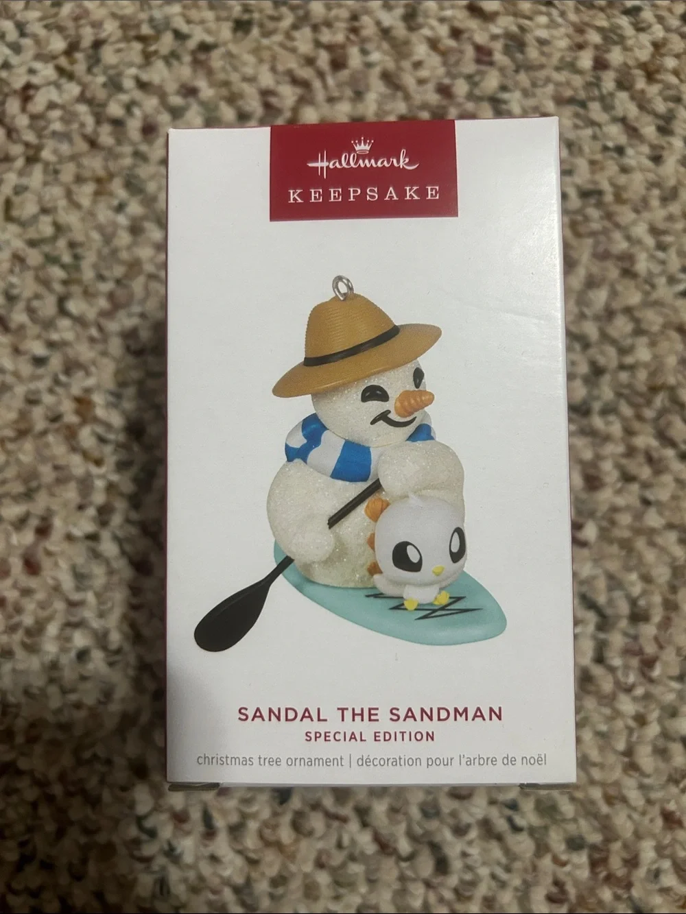 Hallmark Sandal the Sandman Ornament - White, Tan, Blue, Aqua